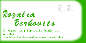 rozalia berkovits business card